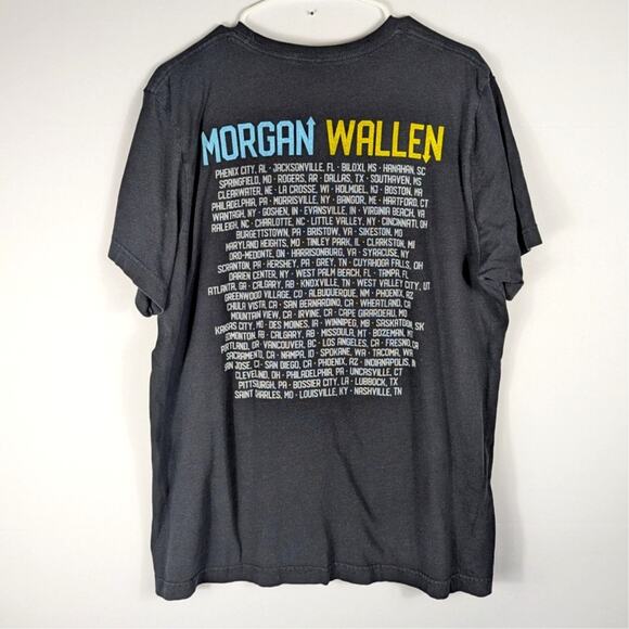 Morgan Wallen Tour T-Shirt L Black Graphic Concert Tee Country Music Merch - Picture 3 of 3